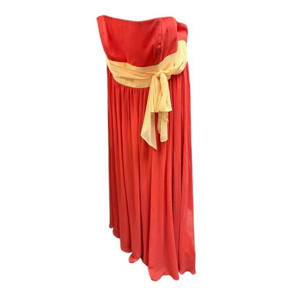 NWT Alfred Angelo Persimmon Sunshine Strapless Chiffon Evening Gown - 24W - Picture 1 of 9
